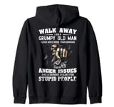 Walk away I am a grumpy old man I love dogs more than humans Zip Hoodie