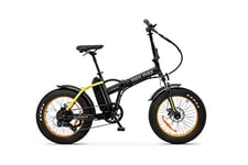 Vélo électrique Pliable Mini Max, 20" x 4 Grosses Roues, Freins à Disque mécaniques, Moteur 250 W, Poids Maximum supporté 100 kg, Batterie Samsung 375 Wh, 26 kg, Noir/Jaune