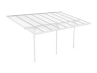 Carport pergola adossé en aluminium 15,1 m² blanc ALVARO