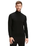 FALKE Basic Roll Neck Rollkragen M Pu laine doux sur la peau 1 pièce, Pull-over Homme, Noir Black 3000, 3XL