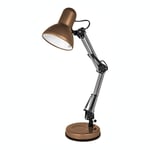 Jibby Copper LED Desk Lamp - Fully Adjustable Swing Arm Architect Lamp - Modern E27 Screw Table Light - Portable Computer Desk Work Light - Great for School, Office, Study, Bedside Reading & More