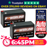 2 Two X Powerline 12V 7AH BATTERIES FOR RAZOR E200 & E200S & E300 & E325 SCOOTER