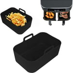 2 kpl silikoniruukku ninjoille Dual Air Fryer, Silikoni Air Fryer vuoraukset Double Air Fryer Silikoni Air Fryer Basket