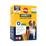 PEDIGREE DENTASTIX Sticks Dentaires pour Moyen Chien 10-25kg - 112 Bâtonnets à Mâcher (Lot de 16 Sachets de 7 Friandises)- Hygiène Bucco-dentaire, Scientifiquement Prouvé, Nettoyage Dents au Quotidien