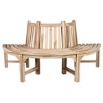 Ambientehome Banc de Jardin Demi-Cercle Massif-Environ 180 cm de Large-en Teck Non traité, Bois, Gris