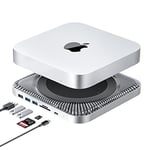 Hub USB-C avec boîtier de disque dur pour Mac Mini M1, station d'accueil de type C avec fente SSD SATA/HDD, double port USB 3.0/2.0, lecteurs de cartes TF/SD, compatible avec Mac Mini 2018/2020