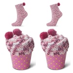 JARSEEN 2 Coffret Cadeau Noel Chaussettes Femme Super Confortables Chaud Douces Mignon Noël (2 Rose, EU 36-42)