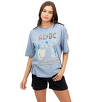 AC/DC Women's Highway to Hell Tour T-Shirt, Blue, X-Large