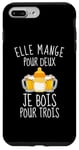 Coque pour iPhone 7 Plus/8 Plus Elle mange pour deux je bois pour trois