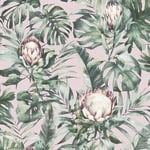 Holden Decor Glasshouse Protea Floral Dusty Pink Wallpaper 90060 - Tropical Palm