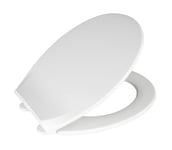 WENKO Abattant WC Premium Kos Easy-Close - avec abaissement automatique et frein de chute, Thermoplastique Résistant, Charnières en Inox, 37 x 44 cm, Blanc
