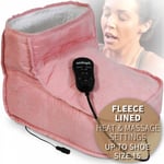 Vibrating Dry Bath Foot Massager Heat Setting Pink Fleece Lined Soothing Remote