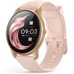 AGPTEK Montre Connectée Femme,Smartwatch Bluetooth 5.2 Étanche 5ATM Tracker d'Activité avec Fréquence Cardiaque Podomètre Sommeil Contrôle de la Musique Bracelet Intelligent pour iOS/Android-Or Rose