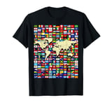 252 Flags,World Flags,World map with flags. T-Shirt