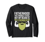 Proud Bearded Father Dad And Beard Parenting Dad Jokes Long Sleeve T-Shirt