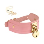 Kinky Diva Collier BDSM cadenas coeur rose et or