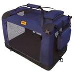 PetProved Dog Travel Crate Dog Carrier Cat Carrier Large Pet Carrier for Medium Dogs Puppy Carrier Soft Fabric Dog Car Crate Collapsible for Car (Small)