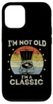 Coque pour iPhone 12/12 Pro Tourne-disque rétro vintage I'm Not Old I'm Classic Meme Funny