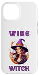 Coque pour iPhone 14 Sorcière du vin d'Halloween buvant sa potion