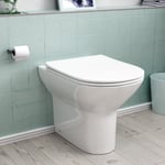 Nes Home Matson Modern Round Back to Wall Toilet with Soft Close Seat White