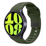 MoKo Rugged No Gap Straps Compatible with Samsung Galaxy Watch 7 FE 6 5 4 Strap 40mm 44mm/Watch 6 4 Classic 43mm 47mm 42mm 46mm/Watch 5 Pro 45mm, Silicone Replacement Sport Band Men, Army Green