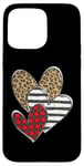 iPhone 15 Pro Max Happy Valentines Day Love Cute Heart Cheetah Plaid Pattern Case