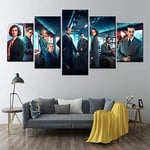 BJWQTY Frameless-Muralization Of The Murder Of Orient Express Canvas Wall Art Picture Home Modern Decoration Living Room Decoration5 pieces_40X60_40X80_40X100Cm