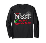 Nice Naughty List My Son Made Me Do it Child Christmas Crew Long Sleeve T-Shirt