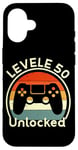 iPhone 16 Level 50 Unlocked: Vintage Video Game Controller 50 Birthday Case