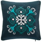 Atmosphera - Housse de Coussin Rosace Miroir 40 x 40 cm Bleu