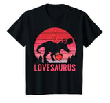 Youth Lovesaurus Dino Trex Toddler Baby Boys Valentines Day Kids T-Shirt