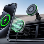 Wireless Car Charger, 15W Fast Charging, Hinyx Mag-safe Mount 02 