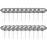 Lot de 20 brosses métalliques avec tige de 3mm en acier inoxydable polissage Dremel outil rotatif