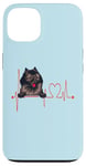 Coque pour iPhone 13 EKG de battements de cœur pour chiens Wolf Spitz Funny Dogs My Cardio