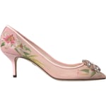 Dolce & Gabbana Chaussures Rose Floral Cristal Bellucci Tennis EU39/US8.5 940usd