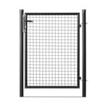 Portillon grillagé en acier galvanisé maille 50 x 50 passage 1m x 1m00 Noir