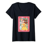 Disney Princess Cinderella Tiana Belle Valentine Day Friends T-Shirt avec Col en V