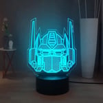 Transformers 3d Nattlampa, Optimus Prime 7 Färger Led Bordslampa, Fjärrkontroll Nattlampa för barn i sovrummet, Barn Pojkar Födelsedagspresent