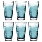 Leonardo Vario Struttura 026833 Lot de 6 verres à long drink, passent au lave-vaisselle, en verre coloré, turquoise, 280 ml