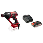 Einhell Pistolet-Nettoyeur Moyenne Pression sans Fil HYPRESSO 18/24 Li-Solo Power X-Change (18V, 24 Bar, Nettoyage et arrosage Mobiles, débit de 240 L/h + Accessoires) avec Chargeur et Batterie 2,5Ah