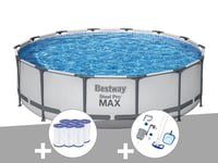 Kit piscine tubulaire Bestway Steel Pro Max ronde 4,27 x 1,07 m + 6 cartouches de filtration + Kit d'entretien