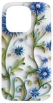 Coque pour iPhone 15 Pro Fleur Bleu Bleuet Floral Nature Femme Filles Fleurs