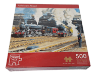 Corner Piece 500 piece jigsaw "Full Steam Ahead" by Trevor Mitchell - New Sealed