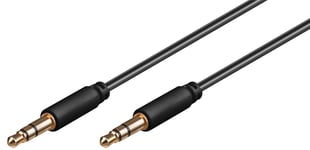 AUX lydkontakt kabel  3,5 mm stereo  3-pins  slank  CU