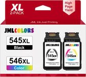 PG-545XL CL-546XL Cartouches d'encre, PG-545 CL-546 545XL 546XL Compatible pour Pixma MX495 MX490 MG2450 MG2550 MG2950 MG2550S MG2950S MG3051 TS3150 TS3350 TR4550 TR4551(1 Noir, 1 Couleur)