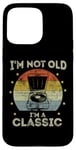 Coque pour iPhone 15 Pro Max Tourne-disque rétro vintage I'm Not Old I'm Classic Meme Funny