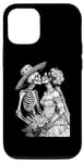 Coque pour iPhone 12/12 Pro Tees graphiques squelette pour mariage avec inscription « Dead Bride and Groom Kiss »