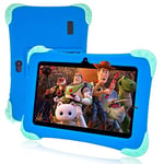 EagleSoar Tablette Enfants 7 Pouces, Android 12 Tablette pour Enfant 2Go RAM 32Go ROM Quad Core Contrôle Parental WiFi Bluetooth avec Double Caméra Kid-Proof Étui pour Tablette Tactile Éducative(Bleu)