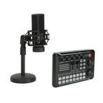 Podcast Equipment Bundle Live Sound Card With Cardioid Condenser Microphone For