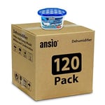 ANSIO Dehumidifier 500ml Pack of 120 Condensation Remover Moisture Absorber Dehumidifiers for Damp, Mould, Moisture in Home, Kitchen, Wardrobe, Bedroom, Caravan, Office, Garage, Bathroom, Basement